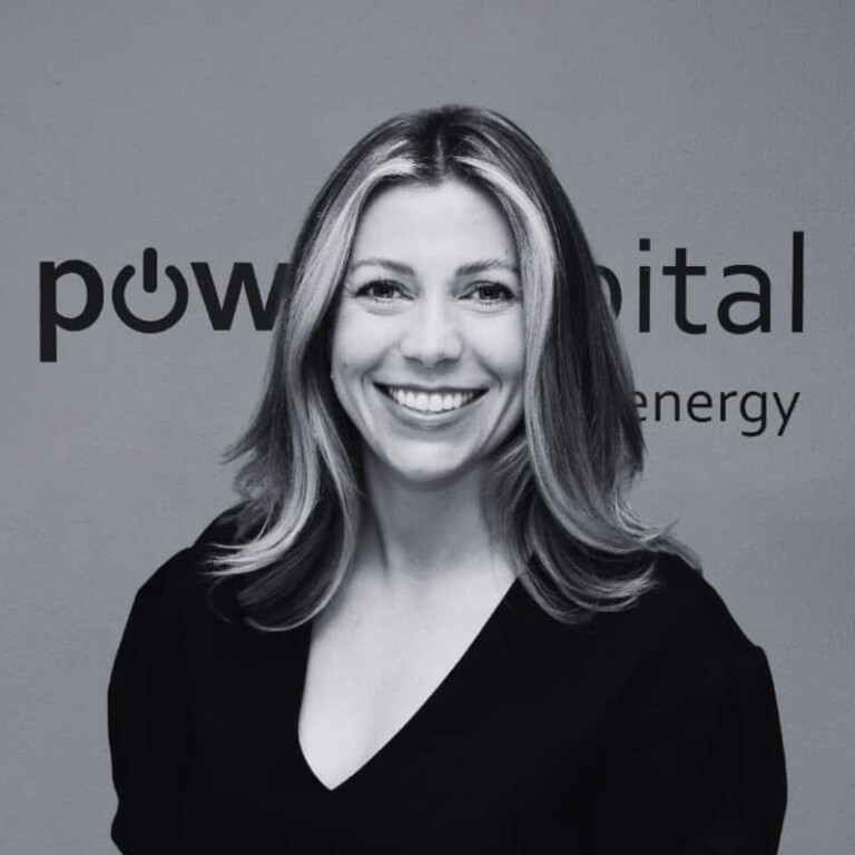 Olivia Abell in black and white.